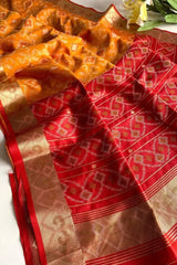 Ikkat Soft Desi Raw Silk Saree
