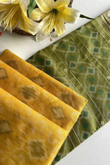 Ikkat Soft Desi Raw Silk Saree