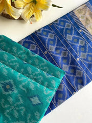 Ikkat Soft Desi Raw Silk Saree