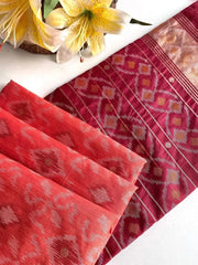 Ikkat Soft Desi Raw Silk Saree