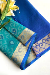 Ikkat Soft Desi Raw Silk Saree