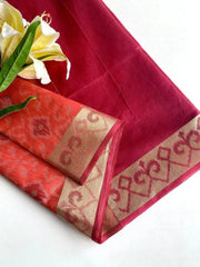 Ikkat Soft Desi Raw Silk Saree