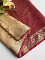 Ikkat Soft Desi Raw Silk Saree