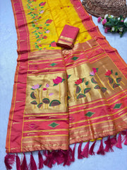 Designer Lotus Weaving Pichwai Paithani Saree