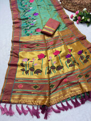 Designer Lotus Weaving Pichwai Paithani Saree