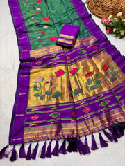Designer Lotus Weaving Pichwai Paithani Saree
