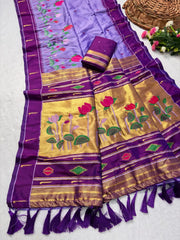 Designer Lotus Weaving Pichwai Paithani Saree