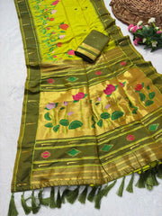 Designer Lotus Weaving Pichwai Paithani Saree
