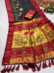 Designer Lotus Weaving Pichwai Paithani Saree
