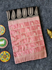 Pure Crepe Georgette 3 Ply Zari Hand Chaap Saree
