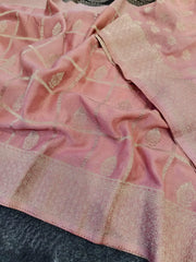 Pure Crepe Georgette 3 Ply Zari Hand Chaap Saree