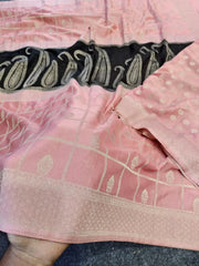 Pure Crepe Georgette 3 Ply Zari Hand Chaap Saree