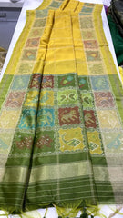 Pure Khadi Raw Silk Weaving Patola Saree