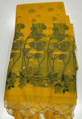 Soft Chanderi Cotton Resham Weaving & Jamdani Pallu Saree