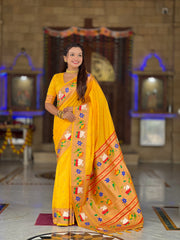 Soft Silk Meenakari Rajhans Lotus Pallu Saree