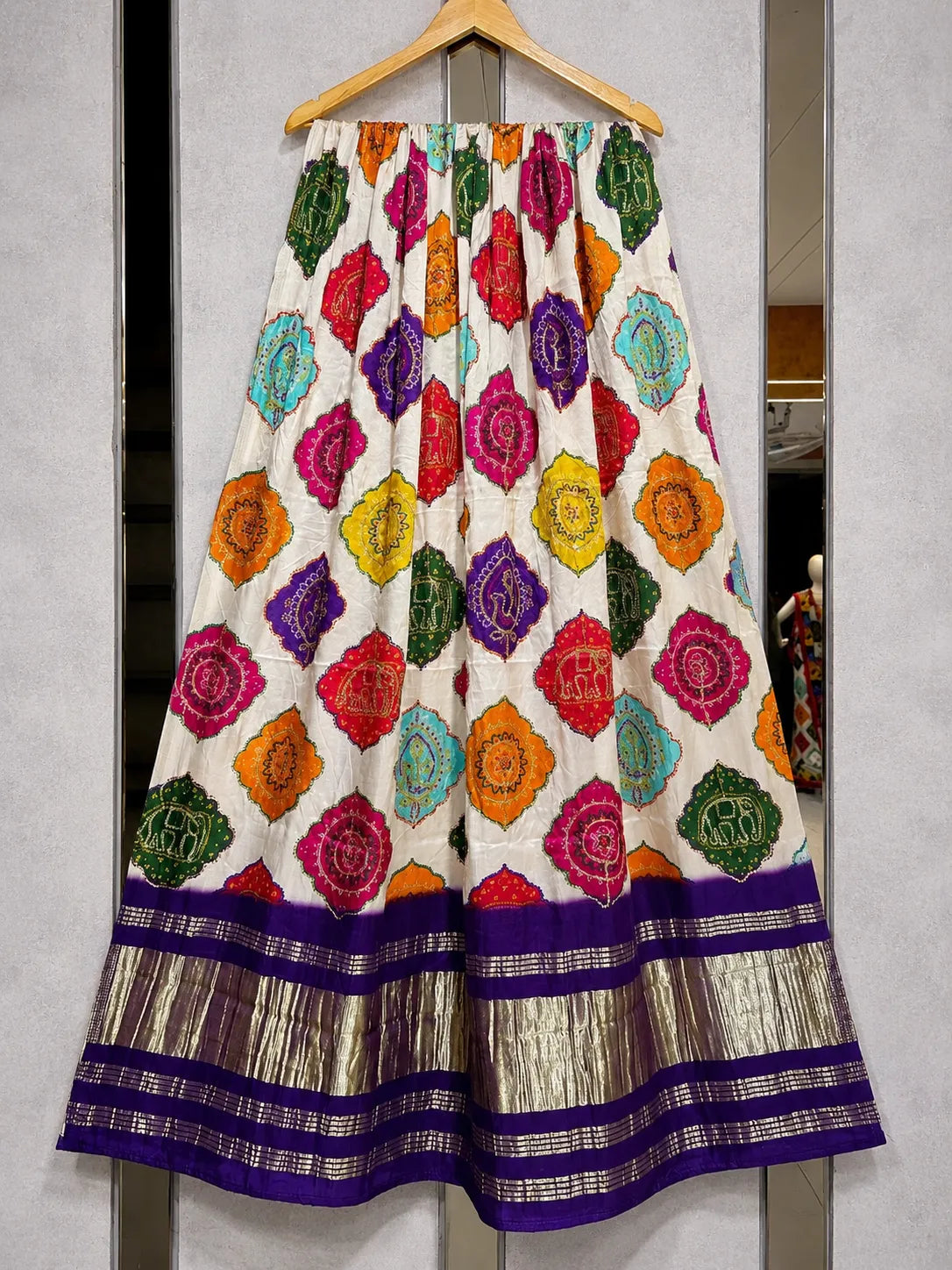 Pure Gaji SIlk Multi Bandhej Dupatta