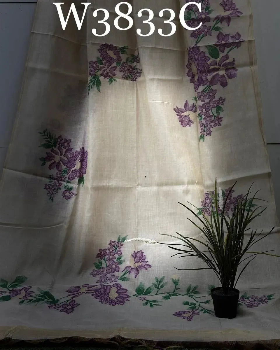 Soft Muga Silk Floral Saree