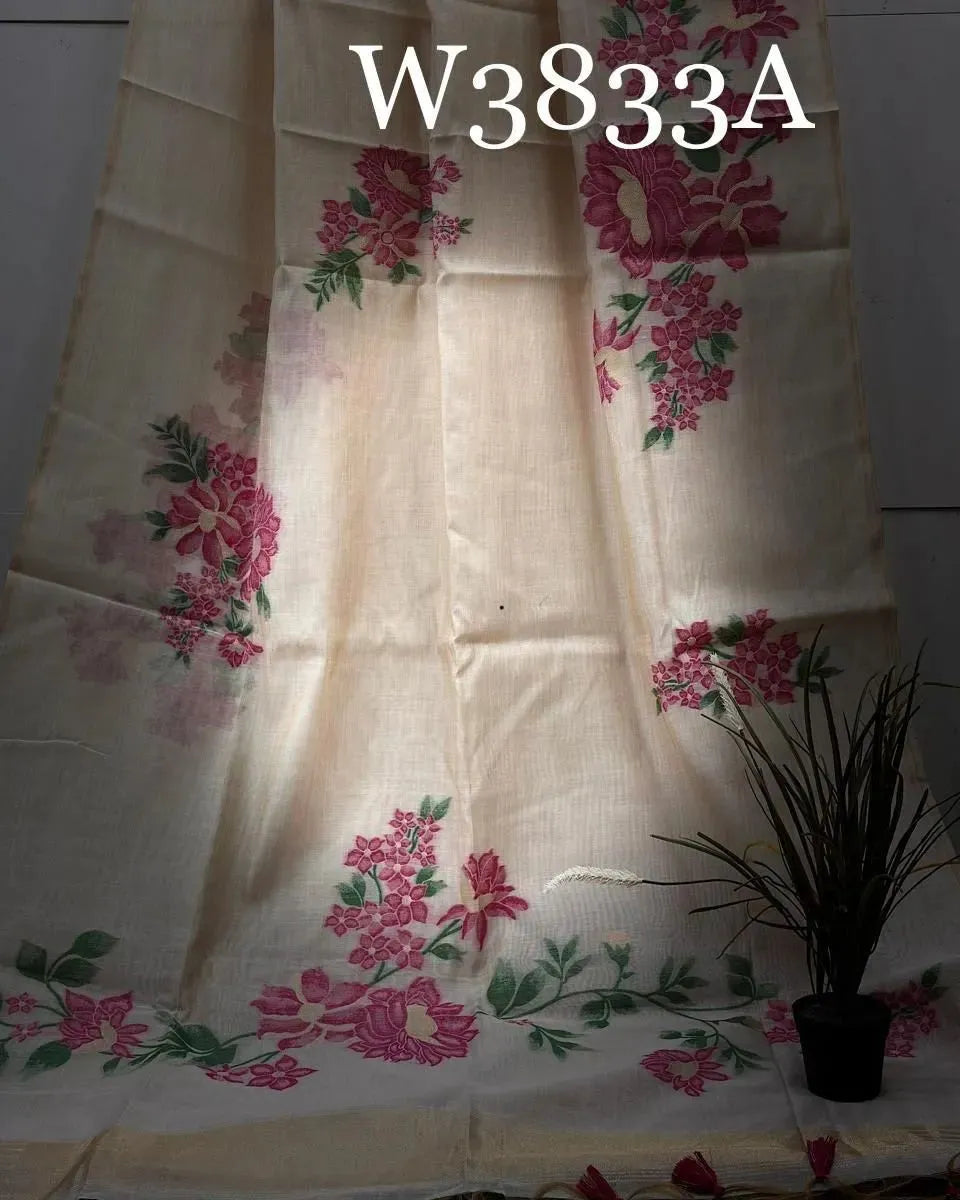 Soft Muga Silk Floral Saree