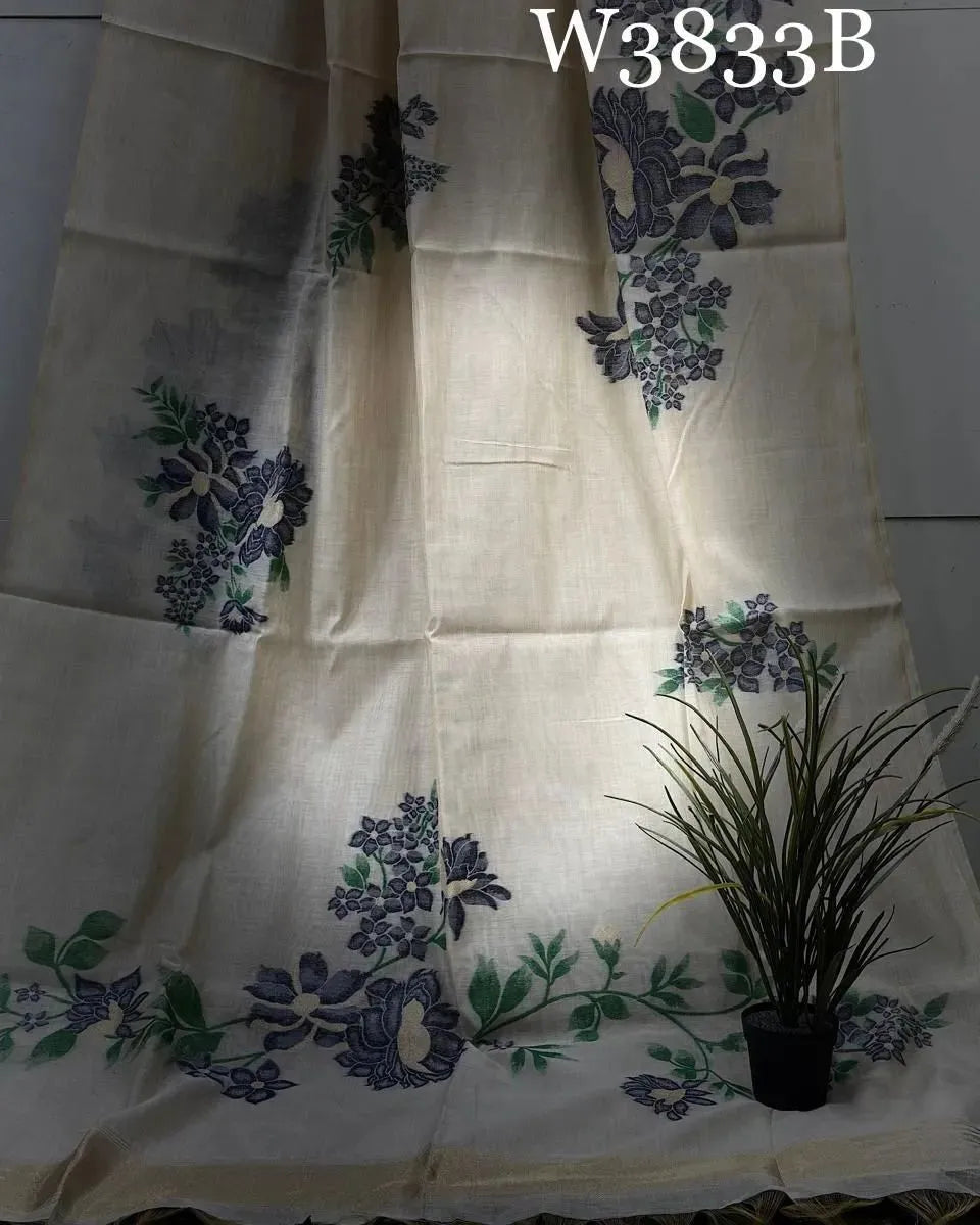 Soft Muga Silk Floral Saree