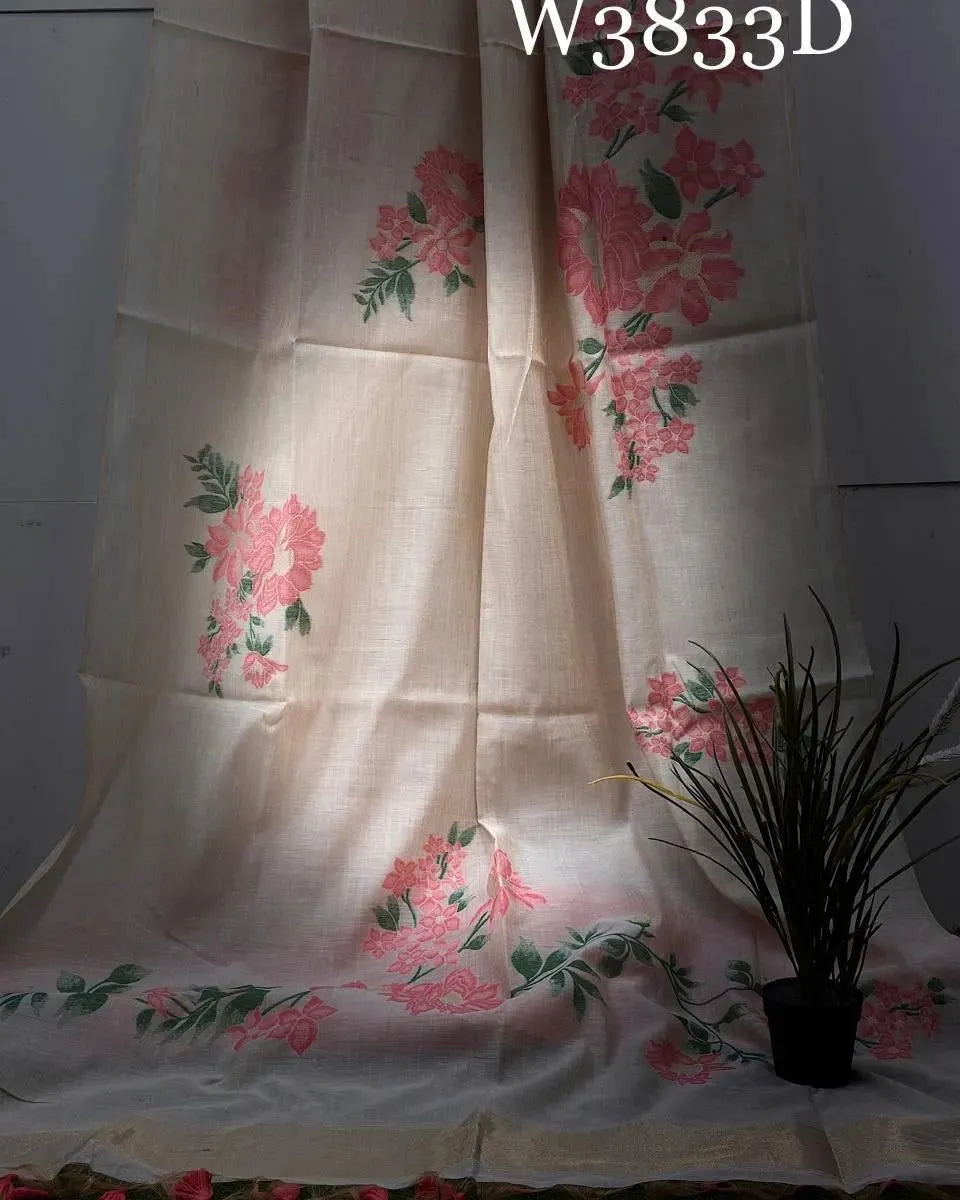 Soft Muga Silk Floral Saree
