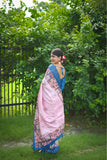 Soft Tussar Silk Embroidery Flower Work Saree