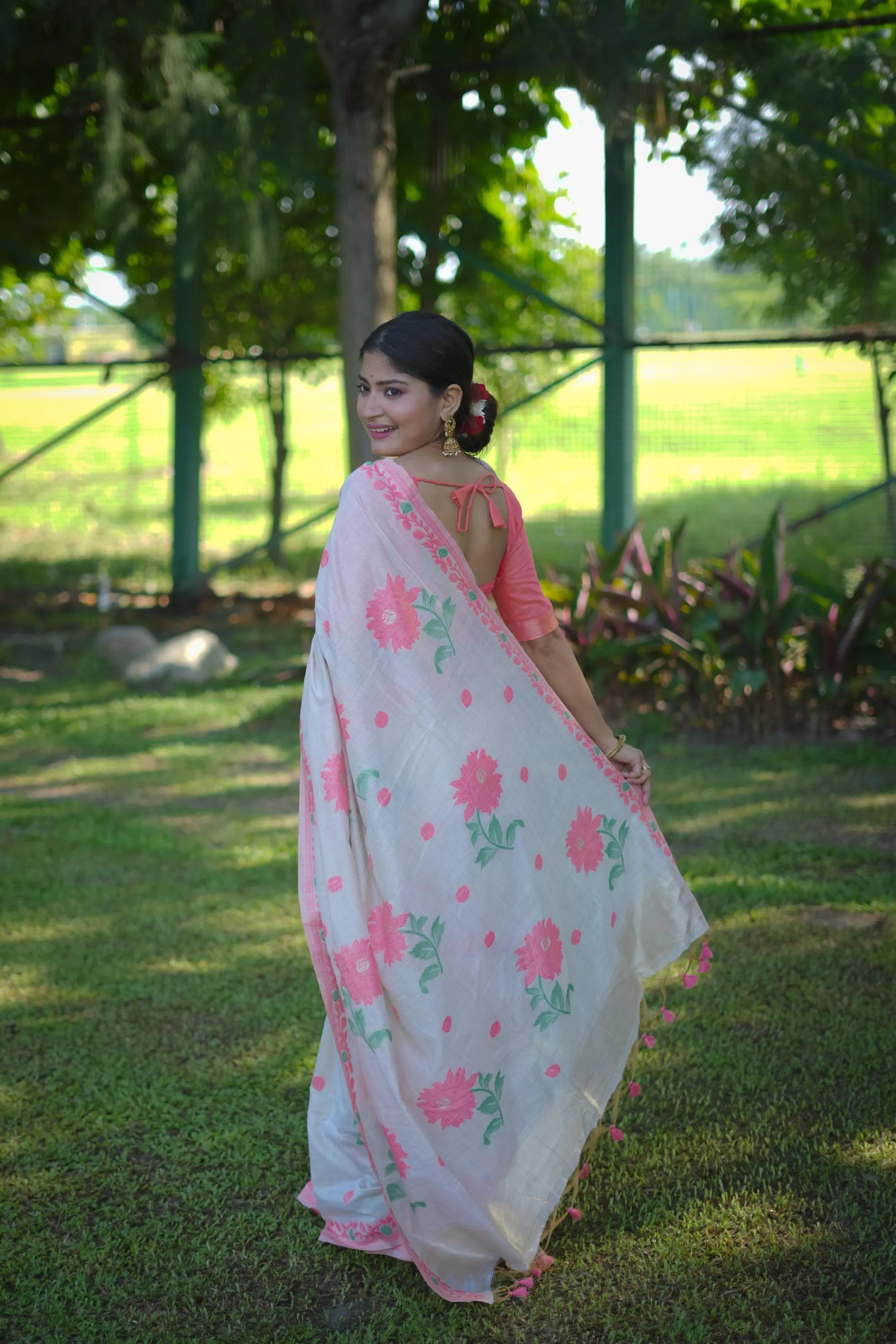 Soft Muga Cotton Classic Jamdani Saree