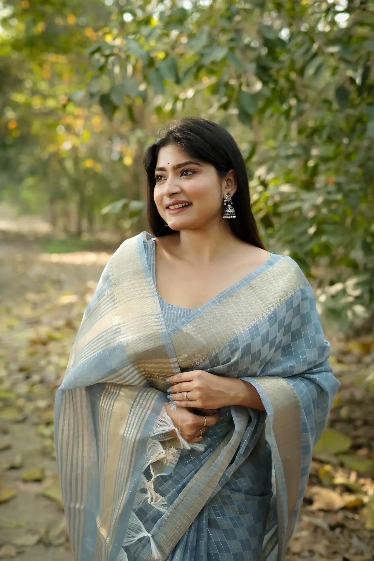 Soft Kalyani Silk Checks Box Pattern Saree