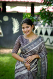 Soft Dhanwari Cotton Digital Block Printed Saree