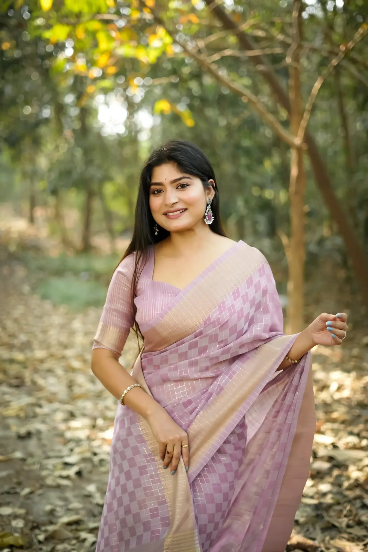 Soft Kalyani Silk Checks Box Pattern Saree