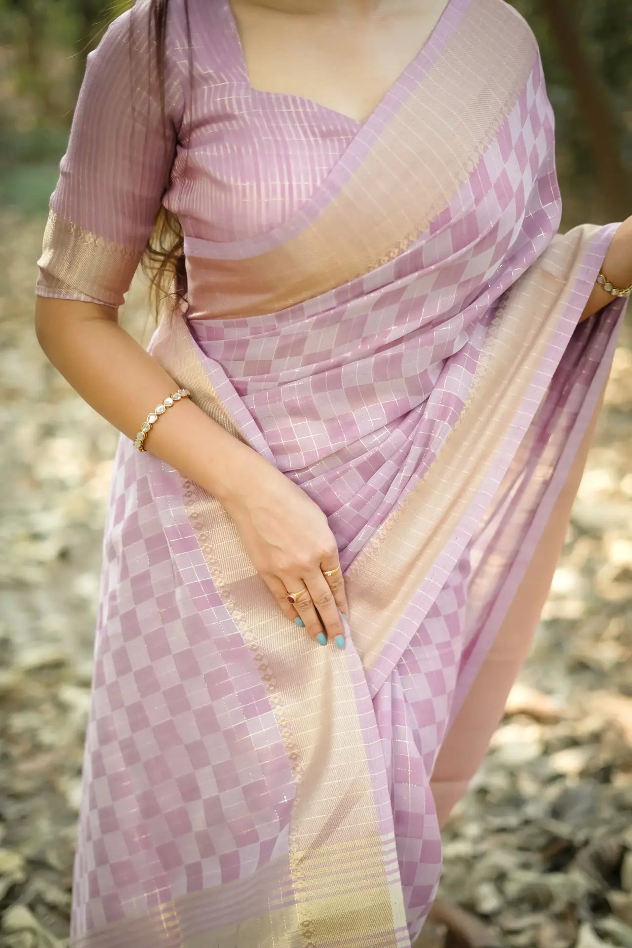 Soft Kalyani Silk Checks Box Pattern Saree