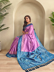 Dual Tone Designer Banarasi Soft Silk Saree