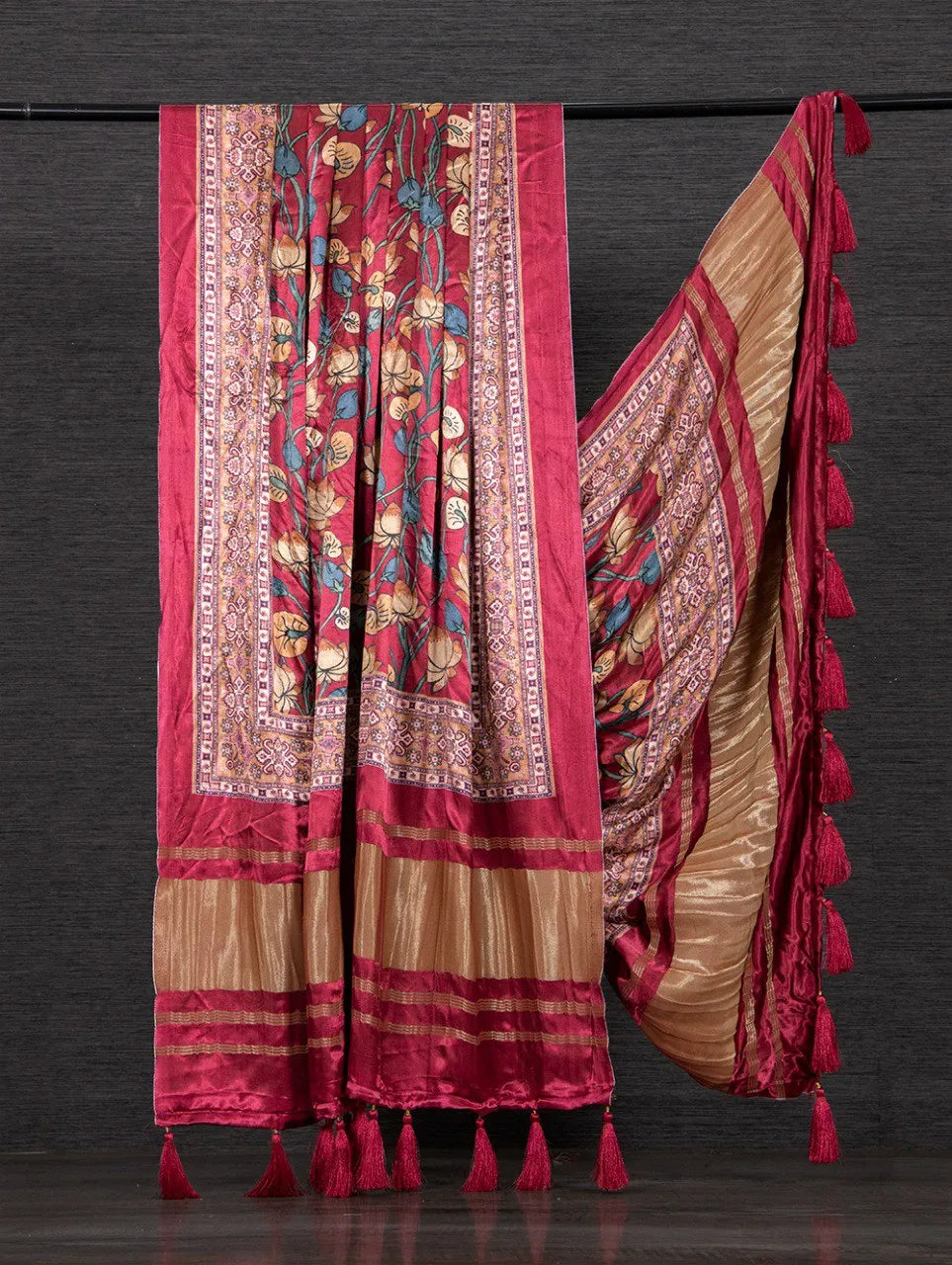 Pure Gaji Silk Lotus Digital Printed Dupatta Collection