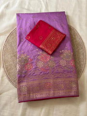 Dola Silk Rich Flowery Banarasi Saree