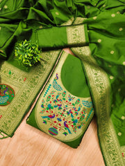 AE-012 – Royal Peacock Garden Paithani Silk Suit Set