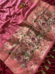 Soft Muga Cotton 3D Elephant Woven Paithani Saree
