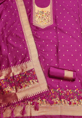 AE-010 – Premium Zari Bird Design Paithani Suit
