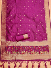 AE-010 – Premium Zari Bird Design Paithani Suit