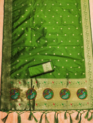 AE-012 – Royal Peacock Garden Paithani Silk Suit Set