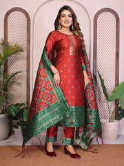 AE-19A – Unstitched Patola Soft Silk 3 Piece Suits