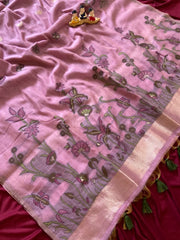 Premium Soft Muga Cotton Flowery Saree