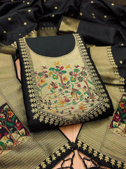 AE-010 – Premium Zari Bird Design Paithani Suit