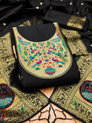 AE-012 – Royal Peacock Garden Paithani Silk Suit Set