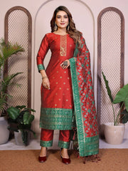 AE-19A – Unstitched Patola Soft Silk 3 Piece Suits
