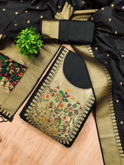 AE-010 – Premium Zari Bird Design Paithani Suit