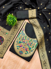 AE-012 – Royal Peacock Garden Paithani Silk Suit Set