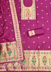 AE-015 – Royal Elephant Paithani Unstitched Suit