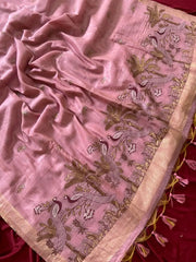 Soft Muga Cotton Double Morni Woven Paithani Saree