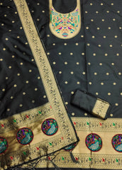AE-012 – Royal Peacock Garden Paithani Silk Suit Set