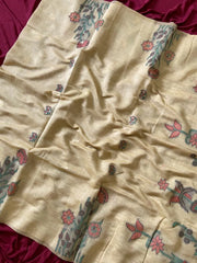 Premium Soft Muga Cotton Flowery Saree