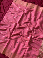 Soft Muga Cotton 3D Elephant Woven Paithani Saree